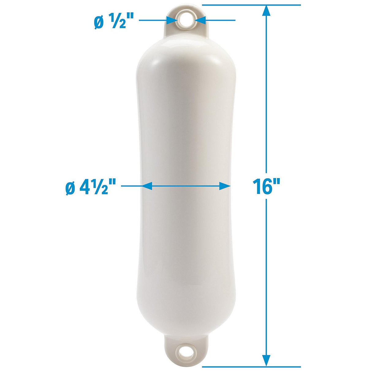 Seachoice 79003 Twin Eye Smooth Fender White, 4.5" x 16" - DE74161S - official Seachoice product image 6