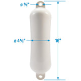 Seachoice 79003 Twin Eye Smooth Fender White, 4.5" x 16" - DE74161S - official Seachoice product image 6