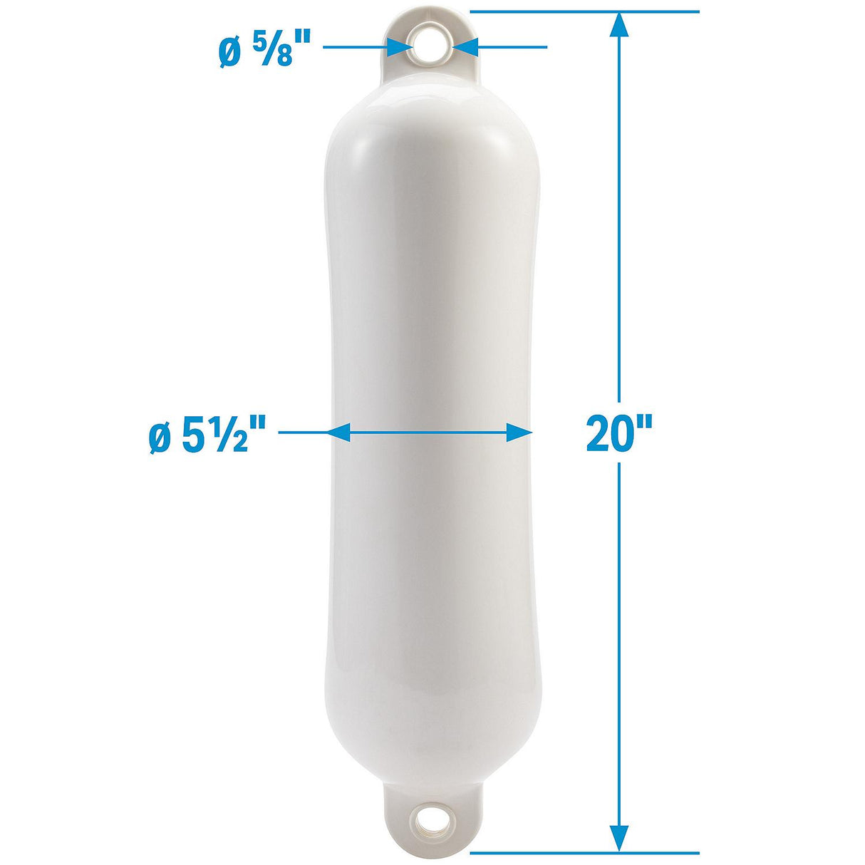 Seachoice 79013 Twin Eye Smooth Fender White, 5.5" x 20" - DE74201S - official Seachoice product image 7