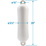 Seachoice 79013 Twin Eye Smooth Fender White, 5.5" x 20" - DE74201S - official Seachoice product image 7