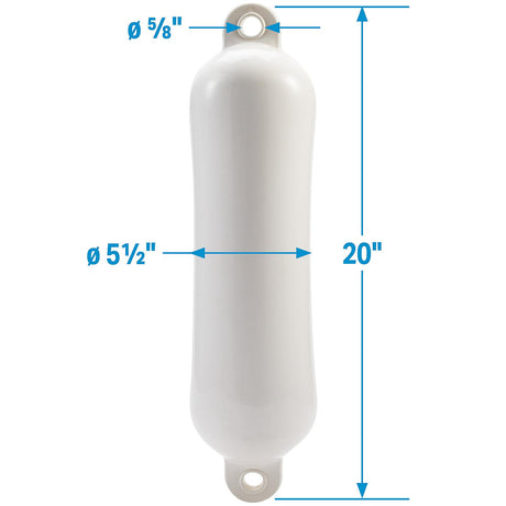 Seachoice 79013 Twin Eye Smooth Fender White, 5.5" x 20" - DE74201S - official Seachoice product image 7