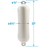 Seachoice 79023 Twin Eye Smooth Fender White, 6.5" x 23" - DE74231S - official Seachoice product image 6