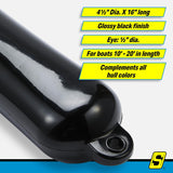 Seachoice 79043 Twin Eye Smooth Fender Black, 4.5" x 16" - DE74166S - official Seachoice product image 5
