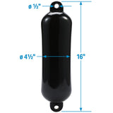 Seachoice 79043 Twin Eye Smooth Fender Black, 4.5" x 16" - DE74166S - official Seachoice product image 7