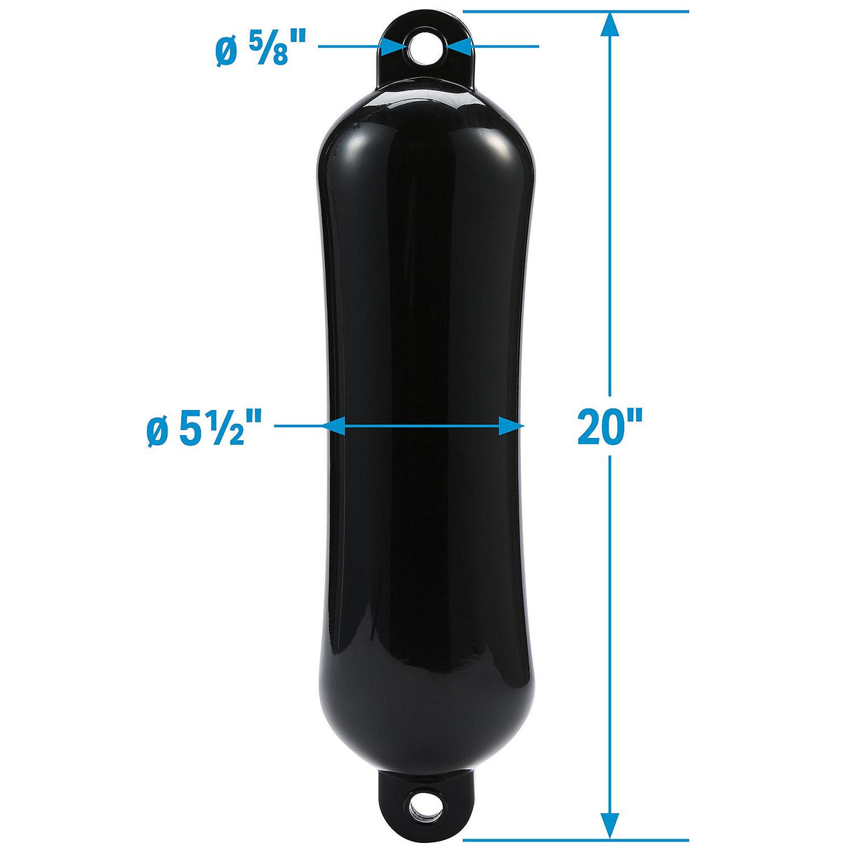 Seachoice 79053 Twin Eye Smooth Fender Black, 5.5" x 20" - DE74206S - official Seachoice product image 5