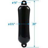 Seachoice 79053 Twin Eye Smooth Fender Black, 5.5" x 20" - DE74206S - official Seachoice product image 5