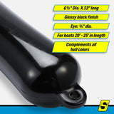 Seachoice 79063 Twin Eye Smooth Fender Black, 6.5" x 23" - DE74236S - official Seachoice product image 8