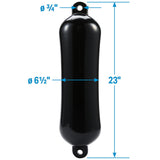 Seachoice 79063 Twin Eye Smooth Fender Black, 6.5" x 23" - DE74236S - official Seachoice product image 9