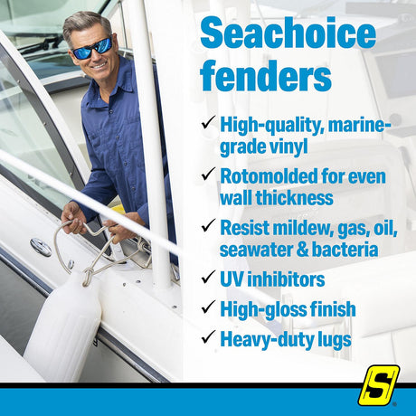 Seachoice 79073 Twin Eye Smooth Fender Black, 8.5" x 27" - DE74276S - official Seachoice product image 6