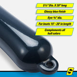 Seachoice 79083 Twin Eye Smooth Fender Blue, 5.5" x 20" - DE74202S - official Seachoice product image 4