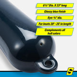 Seachoice 79093 Twin Eye Smooth Fender Blue, 6.5" x 23" - DE74232S - official Seachoice product image 9