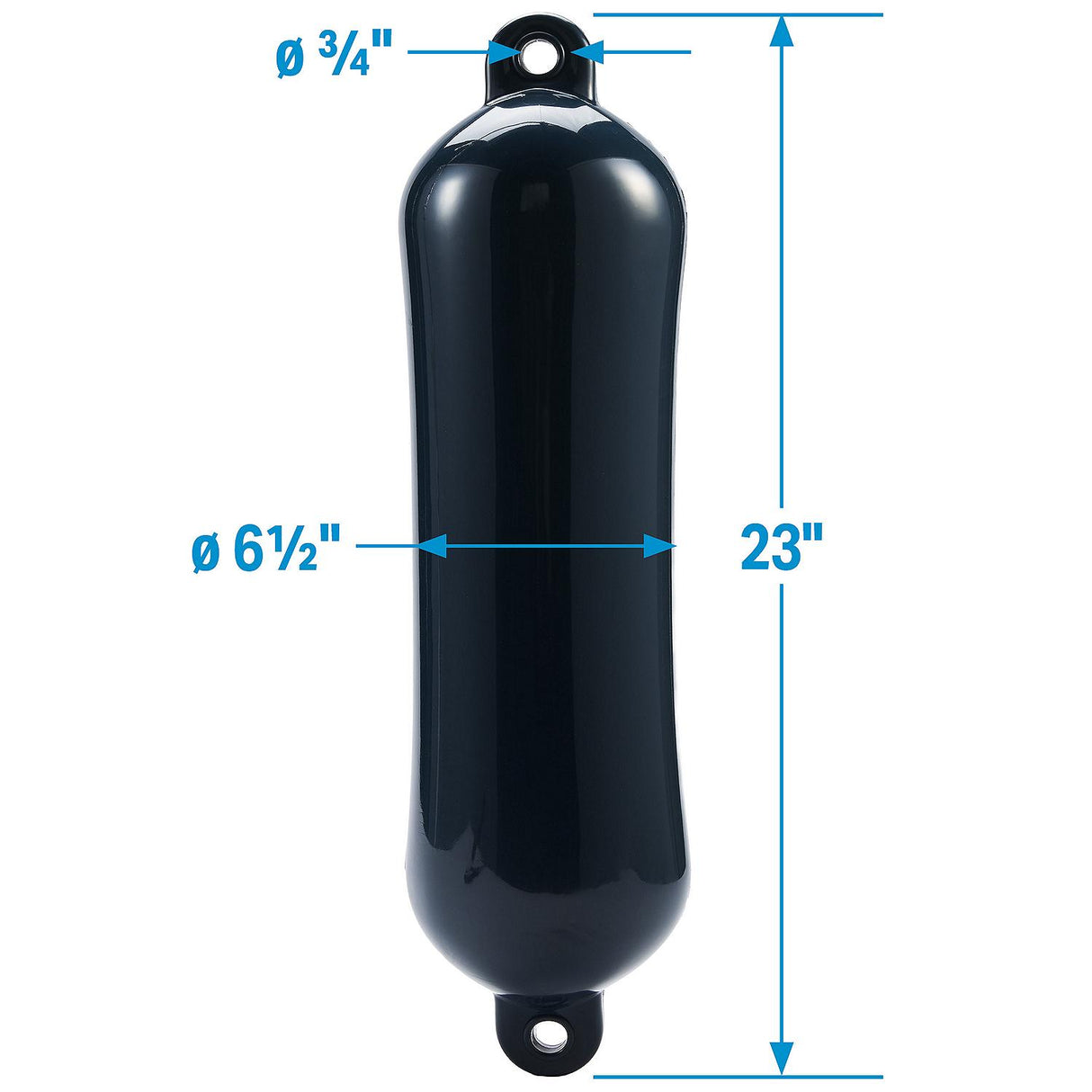 Seachoice 79093 Twin Eye Smooth Fender Blue, 6.5" x 23" - DE74232S - official Seachoice product image 3