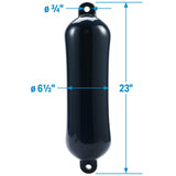 Seachoice 79093 Twin Eye Smooth Fender Blue, 6.5" x 23" - DE74232S - official Seachoice product image 3