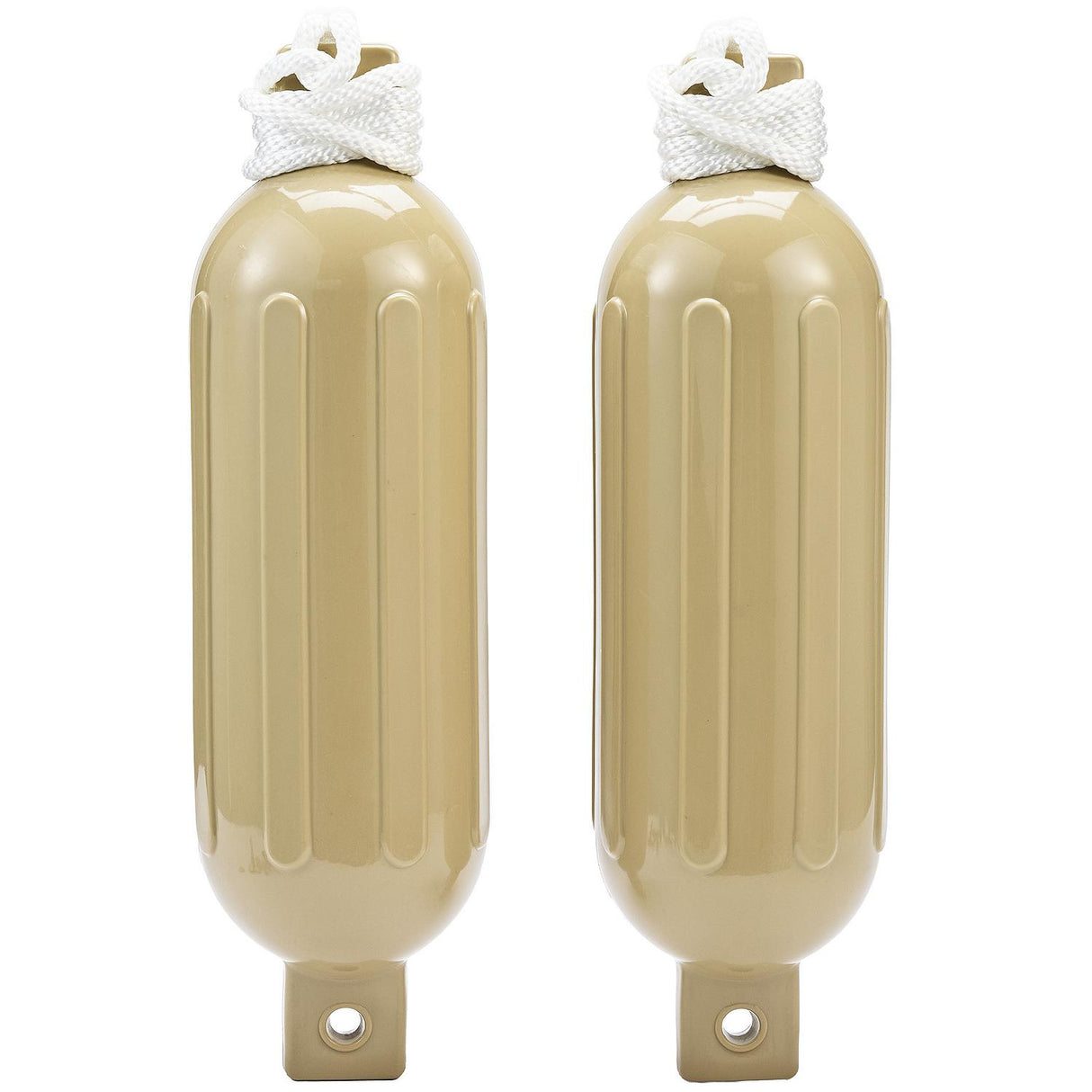 Seachoice 79254 Twin Eye Ribbed Fender Kit (Includes 2 5.5" x 20" Tan Fenders and 2 Matching 3/8 x 5' Fender Lines) - DE77204S - official Seachoice product image 7