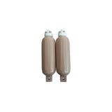 Seachoice 79254 Twin Eye Ribbed Fender Kit (Includes 2 5.5" x 20" Tan Fenders and 2 Matching 3/8 x 5' Fender Lines) - DE77204S - official Seachoice product image 2