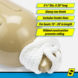 Seachoice 79254 Twin Eye Ribbed Fender Kit (Includes 2 5.5" x 20" Tan Fenders and 2 Matching 3/8 x 5' Fender Lines) - DE77204S - official Seachoice product image 5