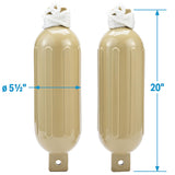 Seachoice 79254 Twin Eye Ribbed Fender Kit (Includes 2 5.5" x 20" Tan Fenders and 2 Matching 3/8 x 5' Fender Lines) - DE77204S - official Seachoice product image 10
