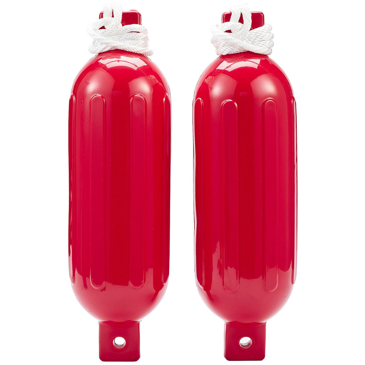 Seachoice 79256 Twin Eye Ribbed Fender Kit (Includes 2 5.5" x 20" Red Fenders and 2 Matching 3/8 x 5' Fender Lines) - DE77203S - official Seachoice product image 4