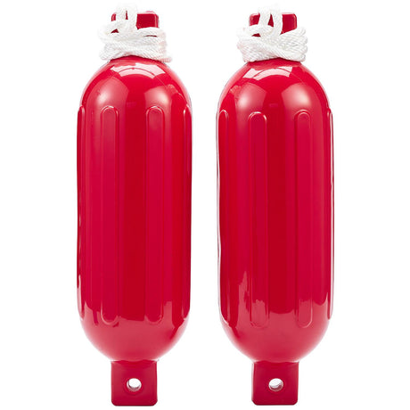 Seachoice 79256 Twin Eye Ribbed Fender Kit (Includes 2 5.5" x 20" Red Fenders and 2 Matching 3/8 x 5' Fender Lines) - DE77203S - official Seachoice product image 4