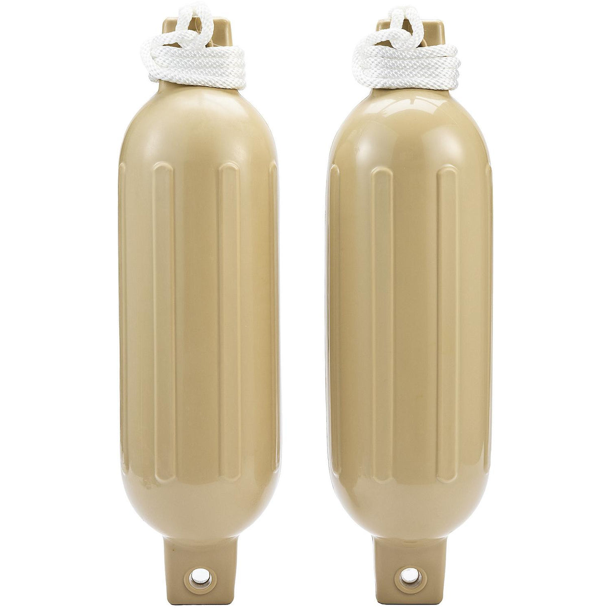 Seachoice 79274 Twin Eye Ribbed Fender Kit (Includes 2 6.5" x 23" Tan Fenders and 2 Matching 3/8 x 5' Fender Lines) - DE77234S - official Seachoice product image 7