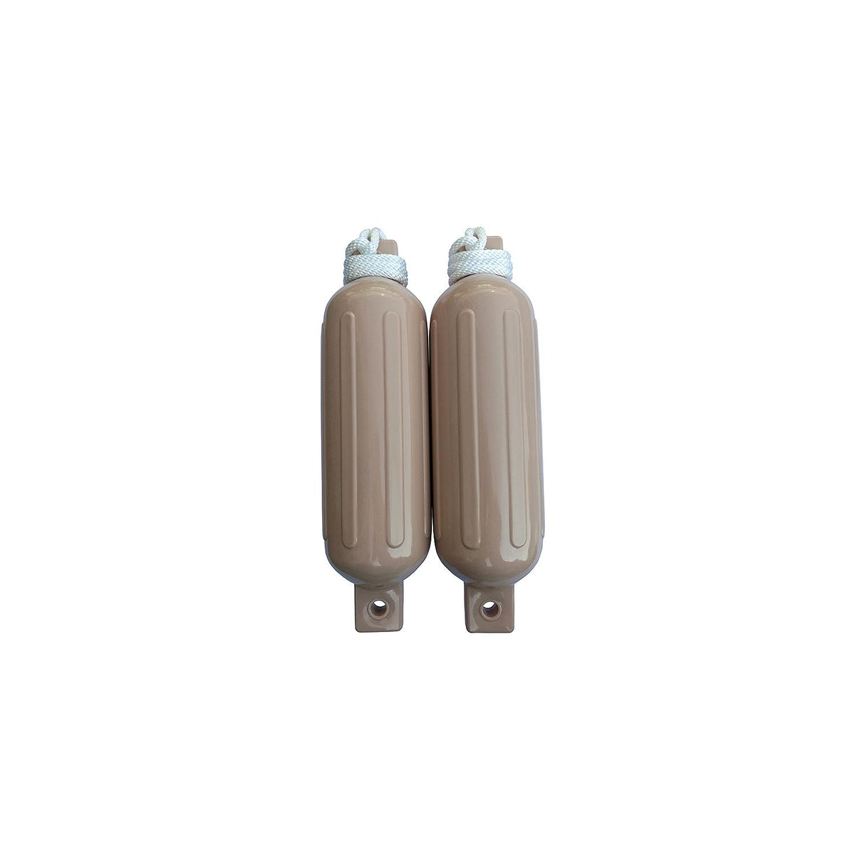 Seachoice 79254 Twin Eye Ribbed Fender Kit (Includes 2 5.5" x 20" Tan Fenders and 2 Matching 3/8 x 5' Fender Lines) - DE77204S - official Seachoice product image 3
