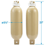 Seachoice 79274 Twin Eye Ribbed Fender Kit (Includes 2 6.5" x 23" Tan Fenders and 2 Matching 3/8 x 5' Fender Lines) - DE77234S - official Seachoice product image 8