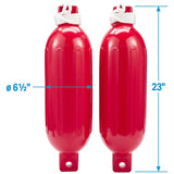 Seachoice 79276 Twin Eye Ribbed Fender Kit (Includes 2 6.5" x 23" Red Fenders and 2 Matching 3/8 x 5' Fender Lines) - DE77233S - official Seachoice product image 9
