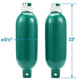 Seachoice 76277 Twin Eye Ribbed Fender Kit (Includes 2 6.5" x 23" Green Fenders and 2 Matching 3/8 x 5' Fender Lines) - DE77238S - official Seachoice product image 3