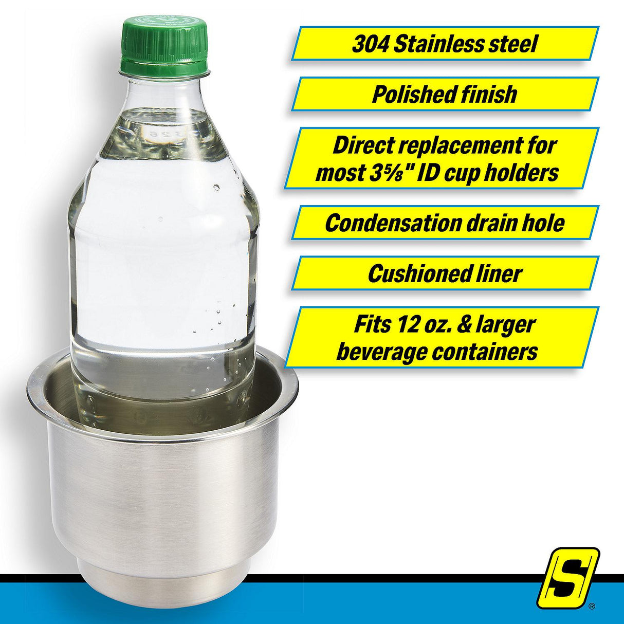 Seachoice 769420 Stainless-Steel Drink Holder With 5/8" Drain - 79420 - official Seachoice product image 6