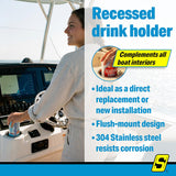 Seachoice 769420 Stainless-Steel Drink Holder With 5/8" Drain - 79420 - official Seachoice product image 3