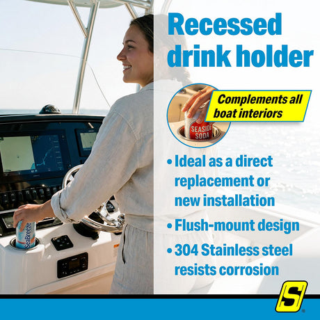 Seachoice 769420 Stainless-Steel Drink Holder With 5/8" Drain - 79420 - official Seachoice product image 3