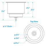Seachoice Boat Drink Holder Recessed, Stainless Steel, 3-5/8 in. Inside Diameter - 79421 - official Seachoice product image 6