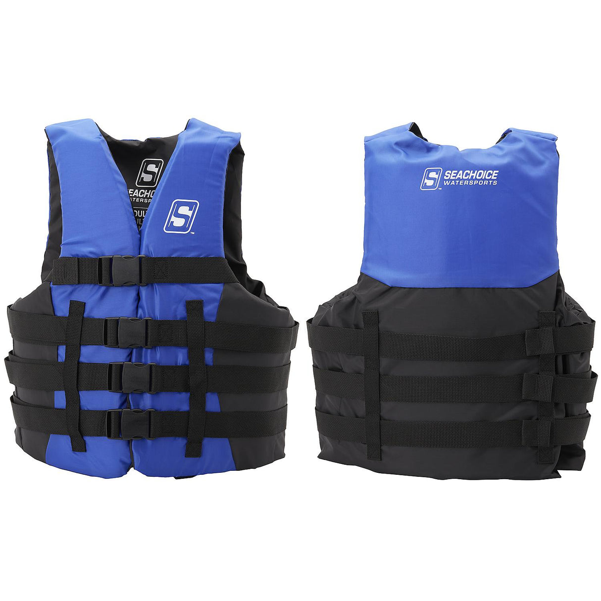 Seachoice 85353 Type III Ski Vest, 4 Belt , L/XL , Blue - USCG/TC Approved - 85353
