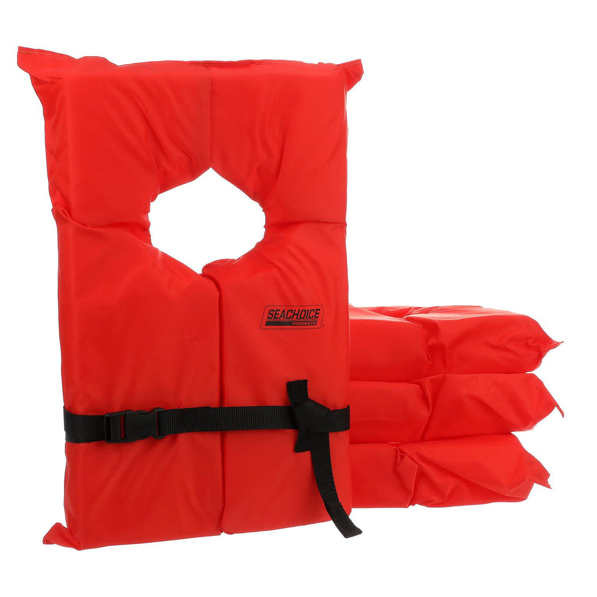 Seachoice Life Vest, Type II Personal Flotation Device, Orange, Adult, 4-Pack w/ Bag - EPE1110AK1AUPK40-85510