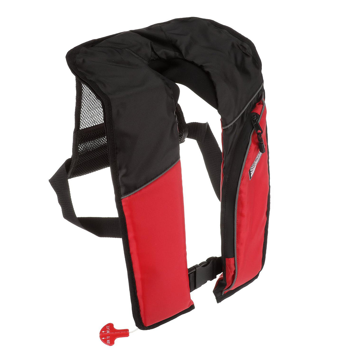 Seachoice Inflatable Personal Flotation Device (PFD), Low-Profile Life Vest, USCG Approved Type V, Adult Size, Red/Black - 1212-RED/BLK-85830