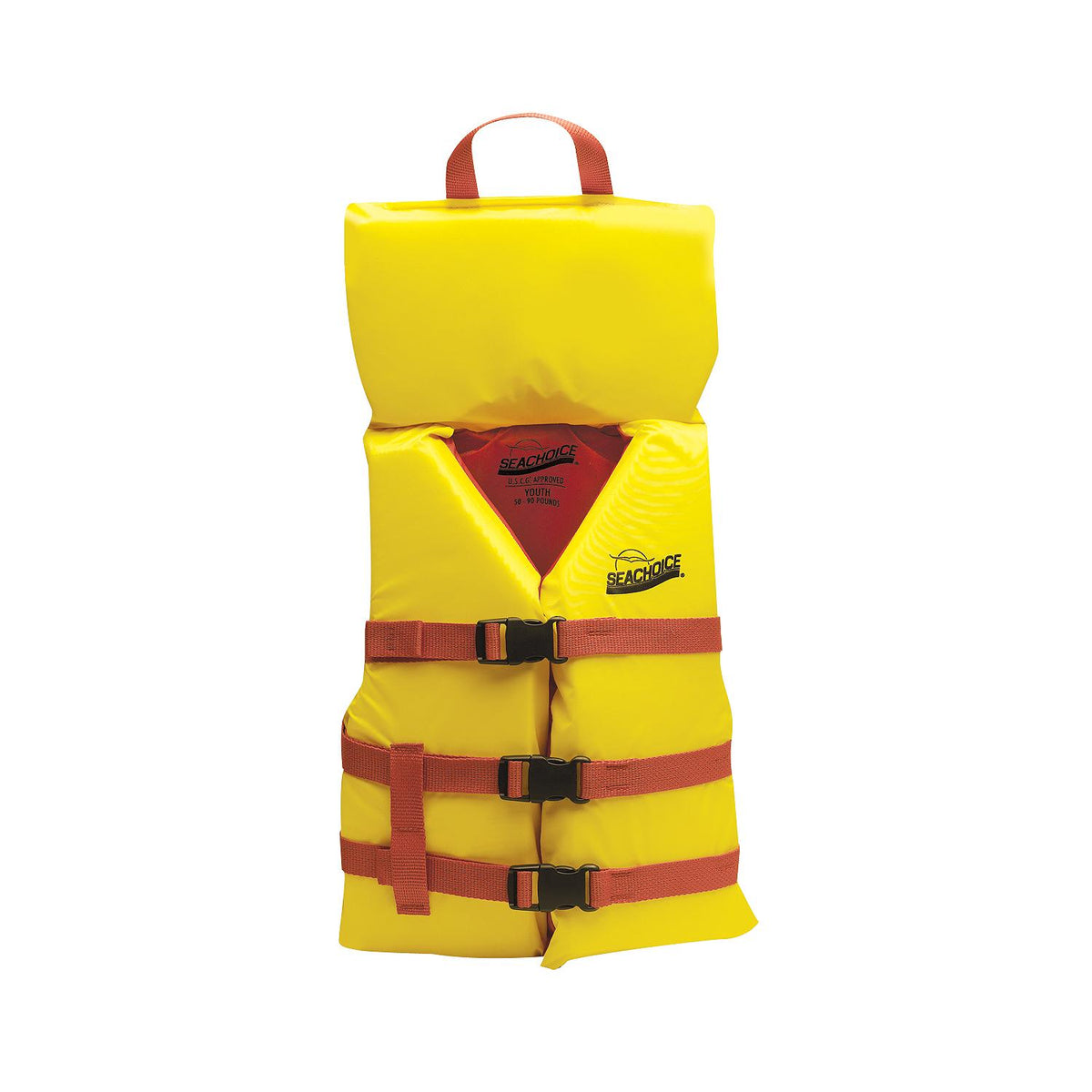 Seachoice 86120 Type II Deluxe Adjustable Boat Vest w/ Grab Handle, Bright Yellow and Red, Youth, 50-90 Lbs. - 86120 - official Seachoice product image 5