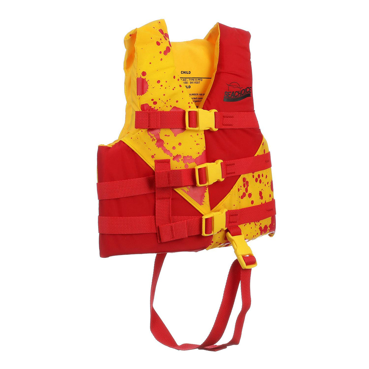 Seachoice Level 70 Life Jacket, Deluxe Adjustable Boat Vest, Bright Yellow and Red, Child, 33-55 Lbs. - 86130