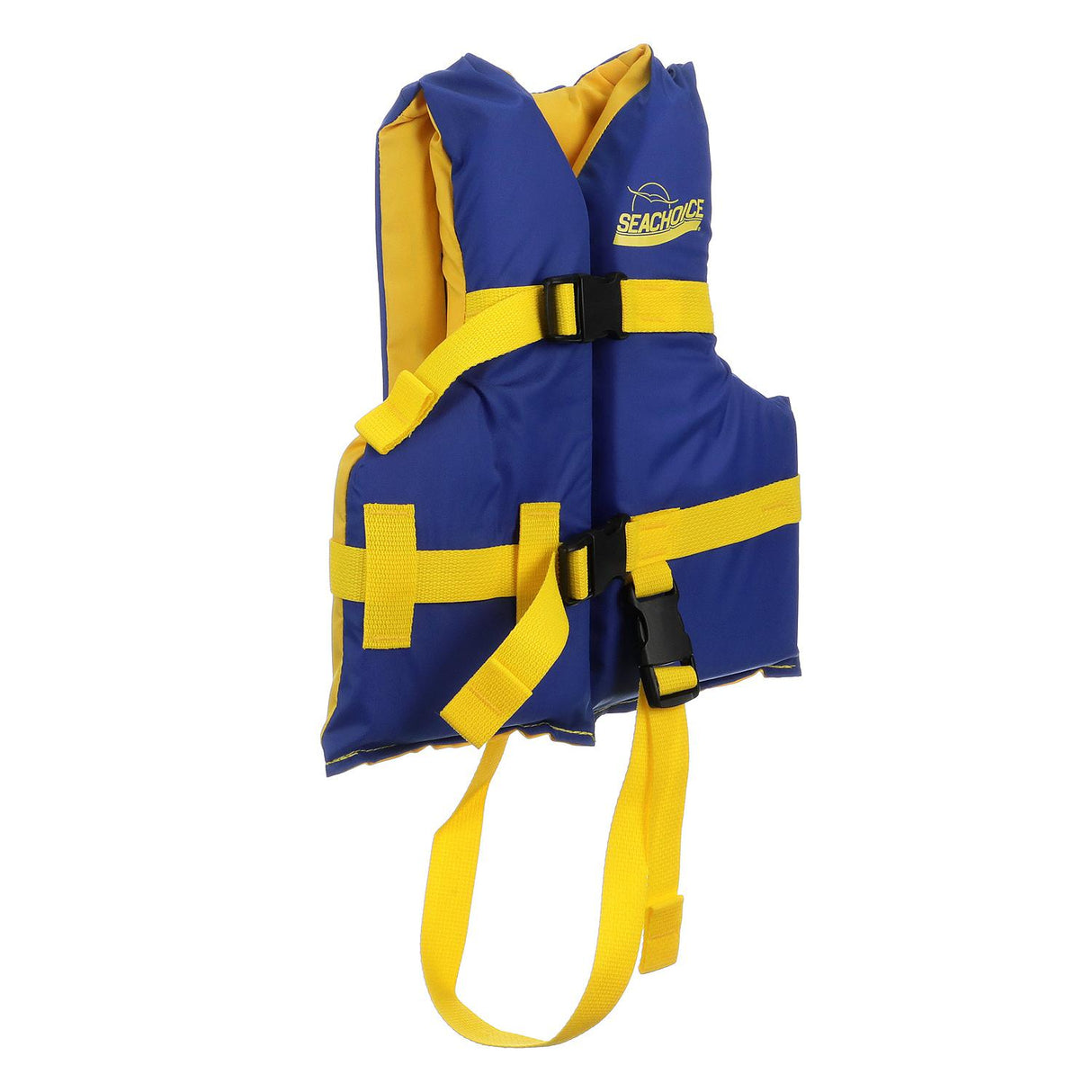 Seachoice Level 70 Life Jacket, Adjustable Boat Vest, Blue/Yellow, Child, 30-50 Lbs. - 86140