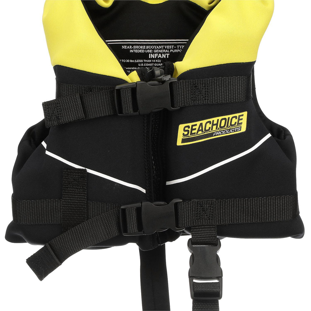 Seachoice Neoprene Multi-Sport Vest, Yellow/Black, Infant Size Up to 30 Lbs., Coast Guard Type II - 86570 - official Seachoice product image 3