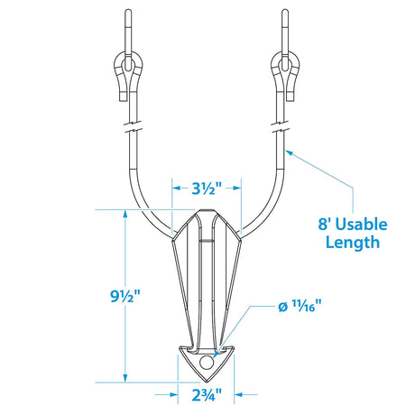 Seachoice Tow Harness, Improves Towing and Boat Control, 1,000-Lb. Tow Capacity, 8 Ft. Long, 3/8 In. Diameter - 86701 - official Seachoice product image 4