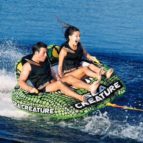 Seachoice 86903 Sea-Creature Towable Tube, Open Top Boat Tube w/ Backrests, 2 Person, 60 In. X 58 In. - 50-86903 - official Seachoice product image 9