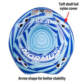 Seachoice 86904 Sea-Normus Towable Tube, Open Top Boat Tube w/ Air-Cushioned Floor, 4 Person, 69 In. X 69 In. - 50-86904 - official Seachoice product image 8