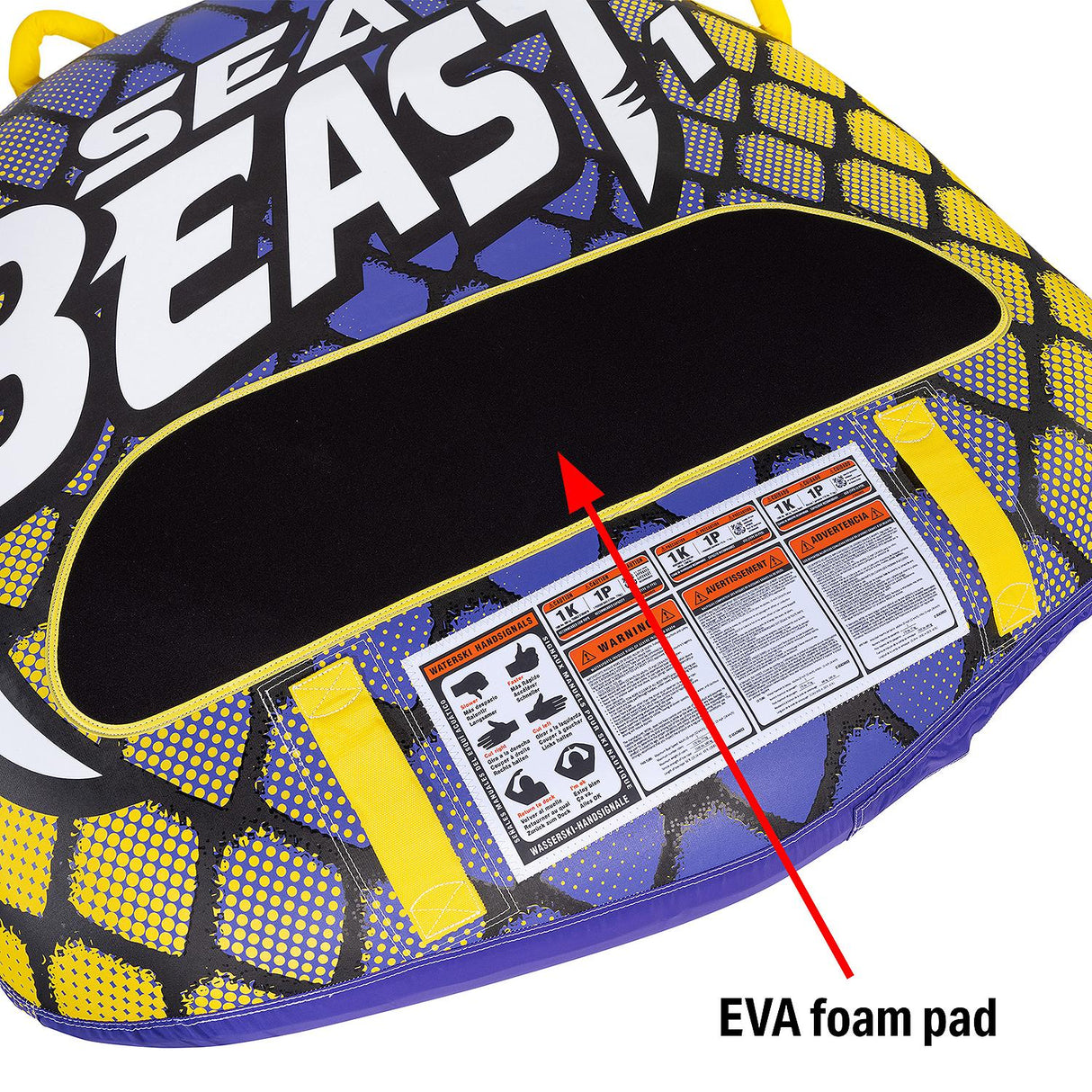 Seachoice 86911 Sea Beast Deck Tube, Reinforced Towing System, Foam Handles w/ Knuckle Guards, 50 In. X 48 In. - 50-86911 - official Seachoice product image 9