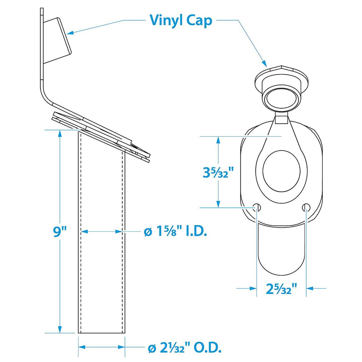 Seachoice 89121 Fishing Rod Holder, Stainless Steel, 30 Degree Gunnel Mount - 89121 - official Seachoice product image 3