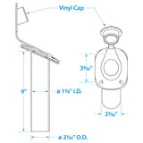 Seachoice 89121 Fishing Rod Holder, Stainless Steel, 30 Degree Gunnel Mount - 89121 - official Seachoice product image 3