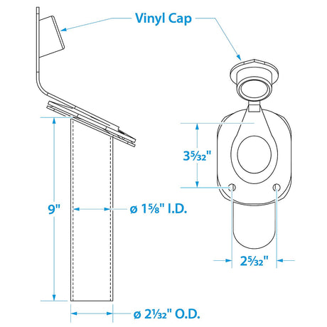Seachoice 89121 Fishing Rod Holder, Stainless Steel, 30 Degree Gunnel Mount - 89121 - official Seachoice product image 3