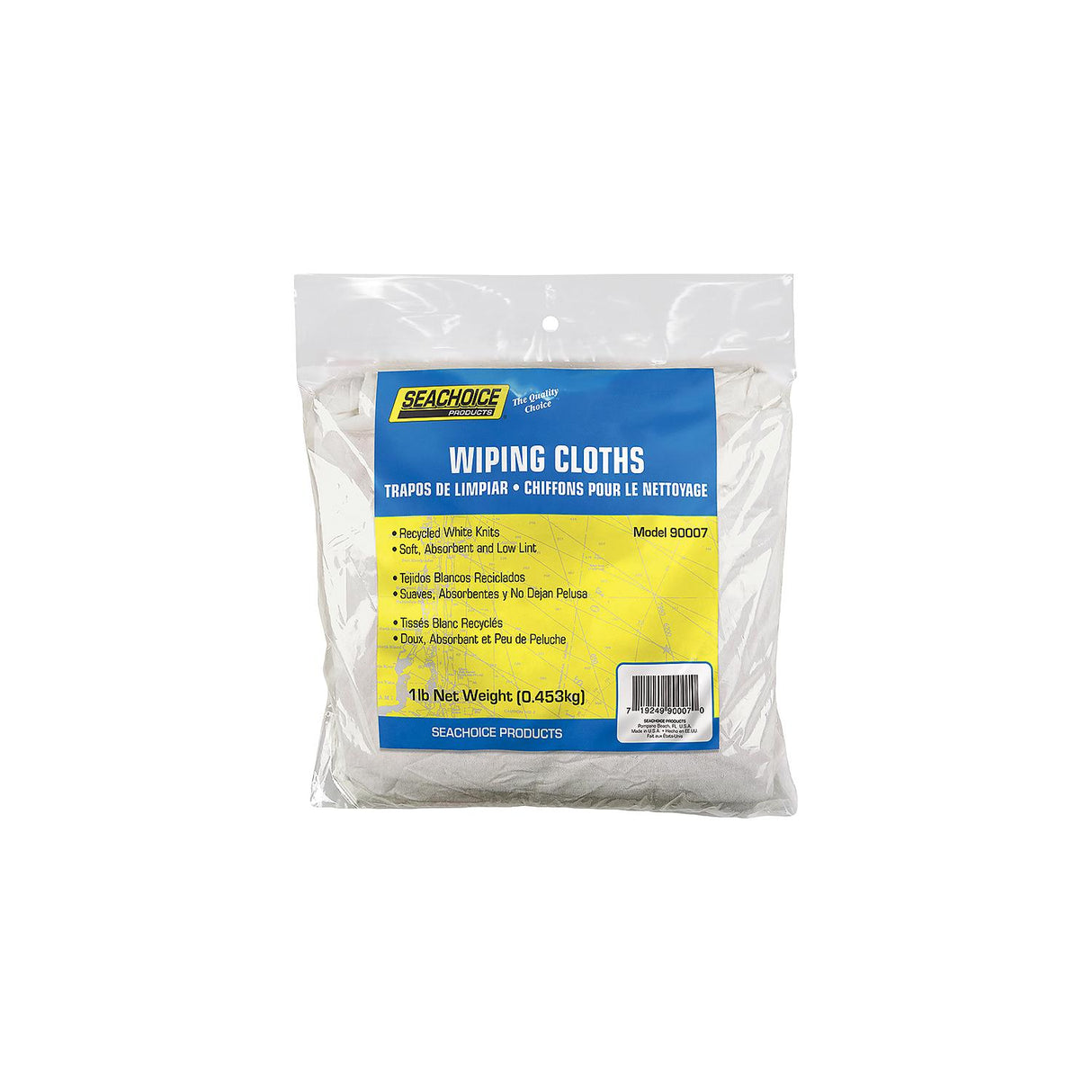 Seachoice Recycled White Knit Wiping Cloths, Low-Lint, 1 Lb. Box - 7402-01-12-SC - official Seachoice product image 5