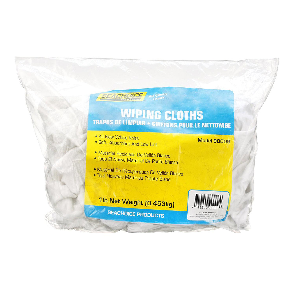 Seachoice New White Knit Wiping Cloths, Low-Lint, 1 Lb. Box - 6403-01-12-SC - official Seachoice product image 3