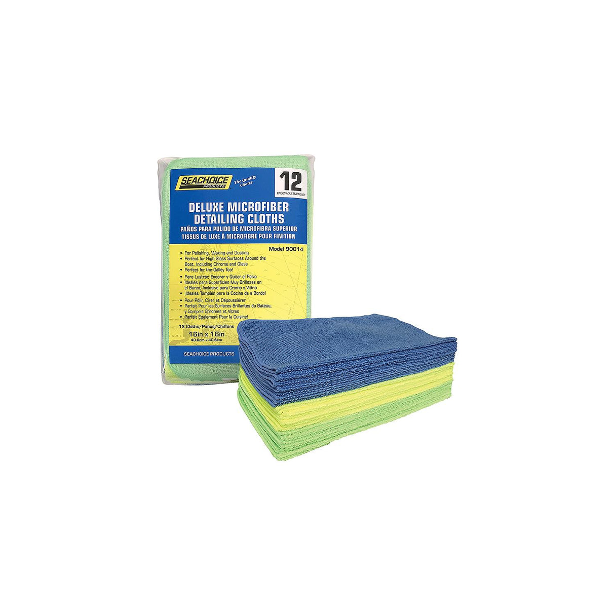 Seachoice 90014 Deluxe Microfiber Detailing 16" x 16" Cloths, 12-ct. Pack - W-90014-SC - official Seachoice product image 3