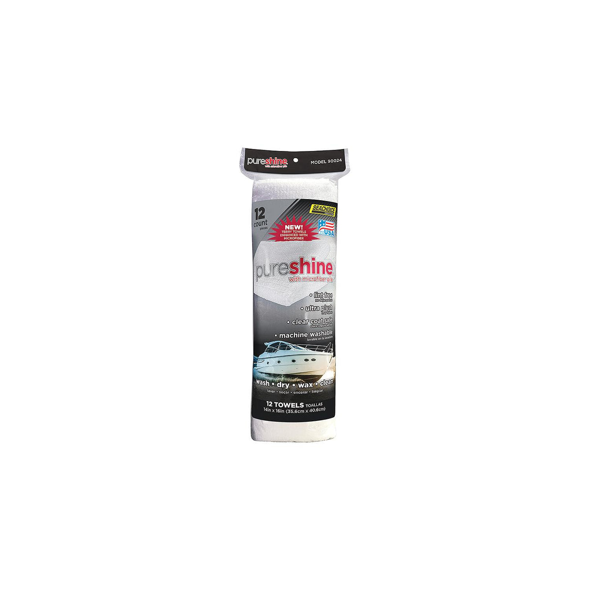 Seachoice 90024 Pureshine Terry Towels Enhanced w/ Microfiber, 14 In. X 16 In., Pack of 12 Towels - PS-90024-12SC - image 4